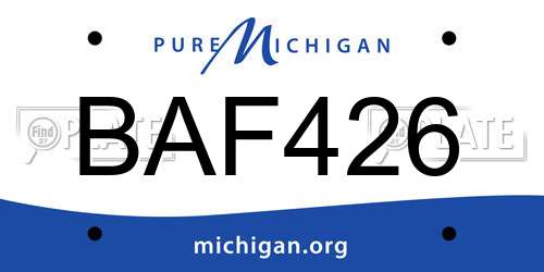 BAF426 Michigan License Plate