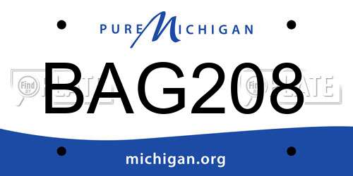 BAG208 Michigan License Plate