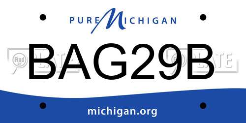 BAG29B Michigan License Plate