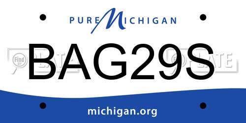 BAG29S Michigan License Plate