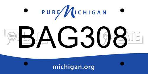 BAG308 Michigan License Plate