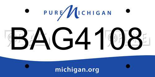 BAG4108 Michigan License Plate