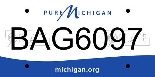 BAG6097 Michigan License Plate