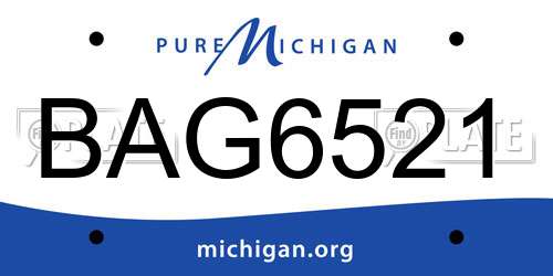 BAG6521 Michigan License Plate