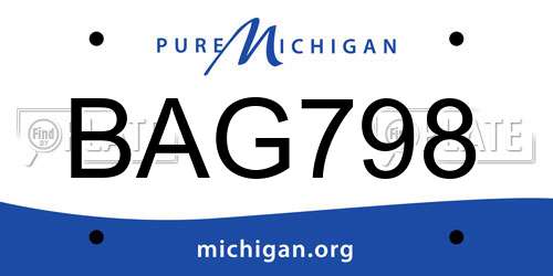 BAG798 Michigan License Plate