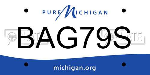 BAG79S Michigan License Plate