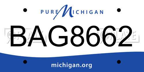 BAG8662 Michigan License Plate