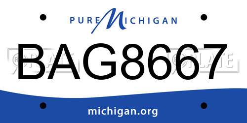 BAG8667 Michigan License Plate