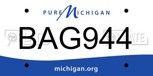 BAG944 Michigan License Plate
