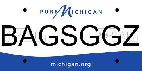 BAGSGGZ Michigan License Plate
