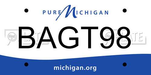 BAGT98 Michigan License Plate