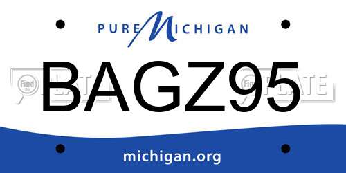 BAGZ95 Michigan License Plate