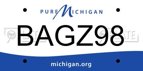 BAGZ98 Michigan License Plate