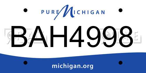 BAH4998 Michigan License Plate