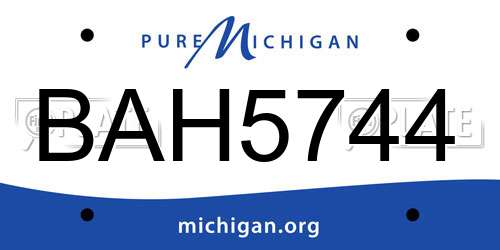 BAH5744 Michigan License Plate