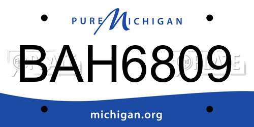 BAH6809 Michigan License Plate