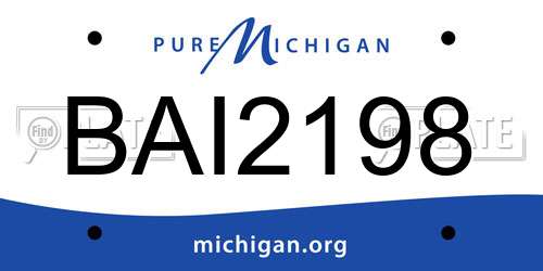 BAI2198 Michigan License Plate