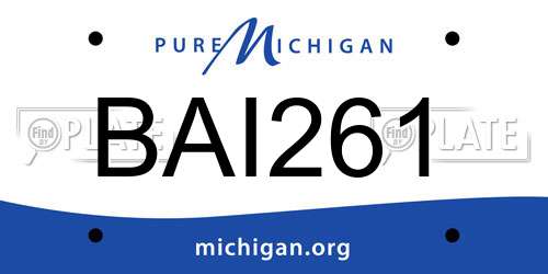 BAI261 Michigan License Plate