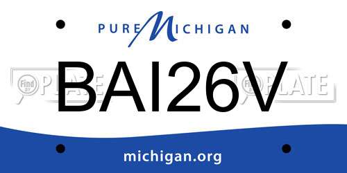 BAI26V Michigan License Plate