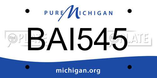 BAI545 Michigan License Plate