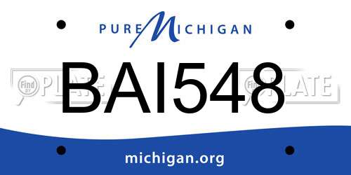 BAI548 Michigan License Plate