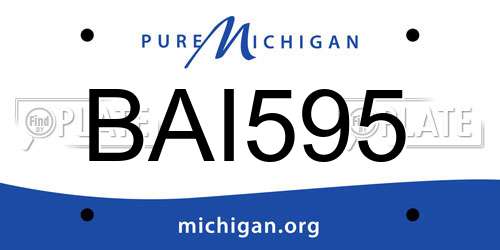 BAI595 Michigan License Plate
