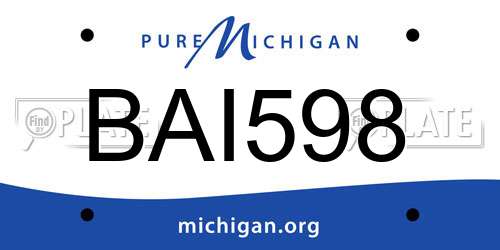 BAI598 Michigan License Plate
