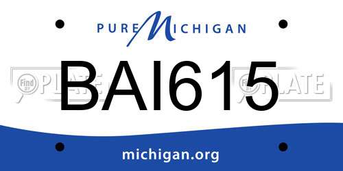 BAI615 Michigan License Plate