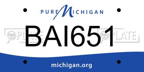 BAI651 Michigan License Plate