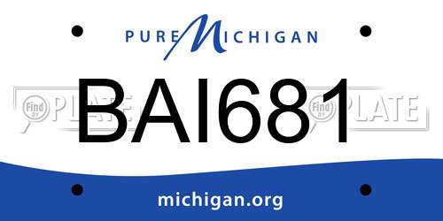 BAI681 Michigan License Plate