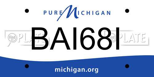 BAI68I Michigan License Plate