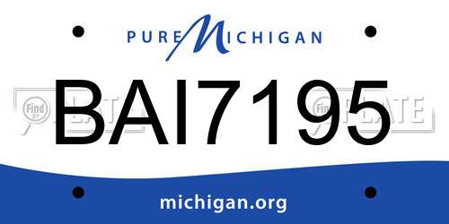 BAI7195 Michigan License Plate