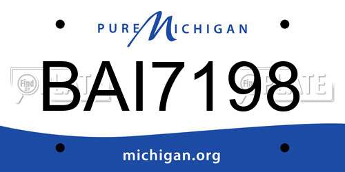 BAI7198 Michigan License Plate
