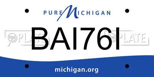 BAI76I Michigan License Plate