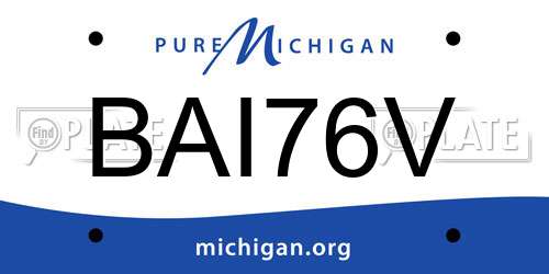 BAI76V Michigan License Plate