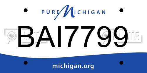 BAI7799 Michigan License Plate