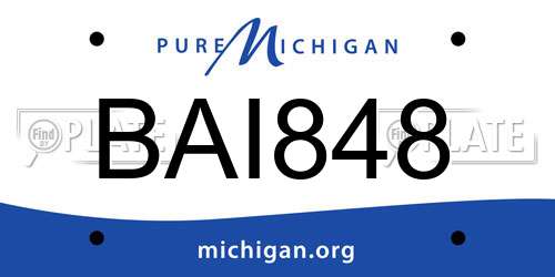BAI848 Michigan License Plate