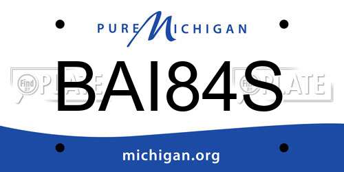 BAI84S Michigan License Plate
