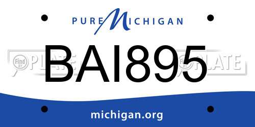 BAI895 Michigan License Plate