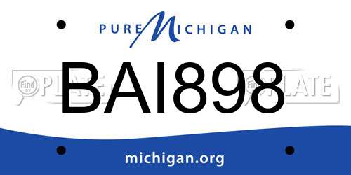 BAI898 Michigan License Plate