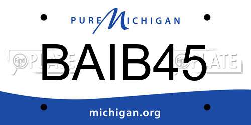 BAIB45 Michigan License Plate
