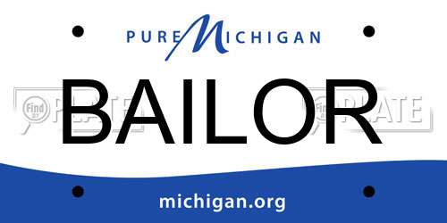 BAILOR Michigan License Plate