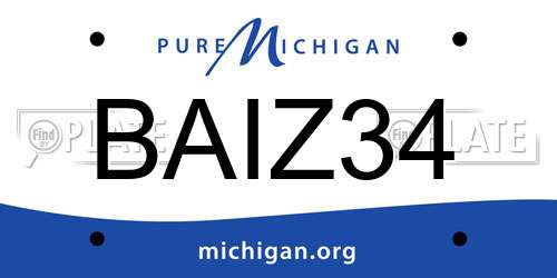 BAIZ34 Michigan License Plate