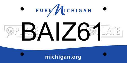 BAIZ61 Michigan License Plate