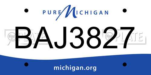 BAJ3827 Michigan License Plate