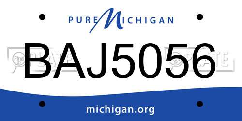 BAJ5056 Michigan License Plate