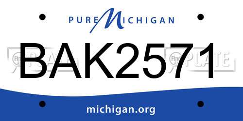 BAK2571 Michigan License Plate
