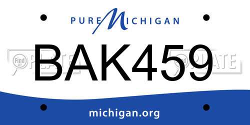BAK459 Michigan License Plate