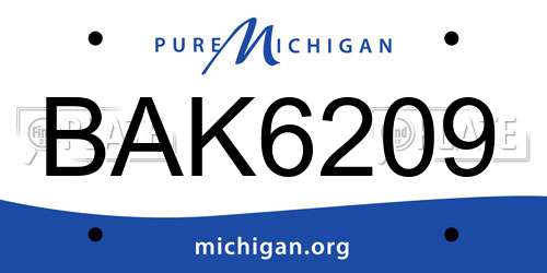 BAK6209 Michigan License Plate