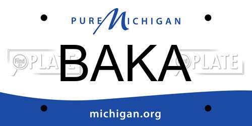 BAKA Michigan License Plate
